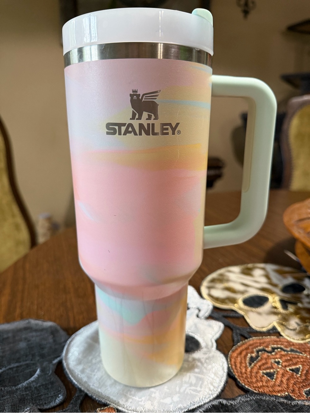 Stanley Pastel Pink and Mint Insulated Travel Mug with Handle